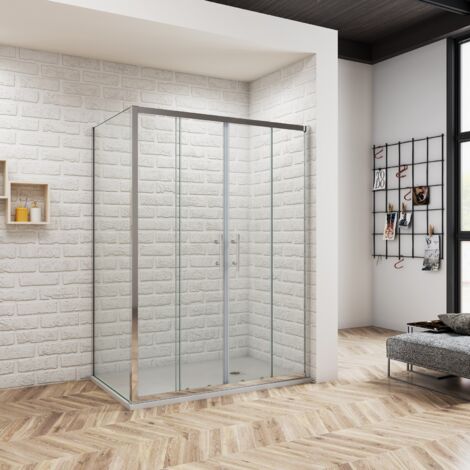 Océan Cabine de douche 160x70x190 cm - Porte coulissante + paroi latérale - Étanchéité renforcée - Montage facile (1/5)