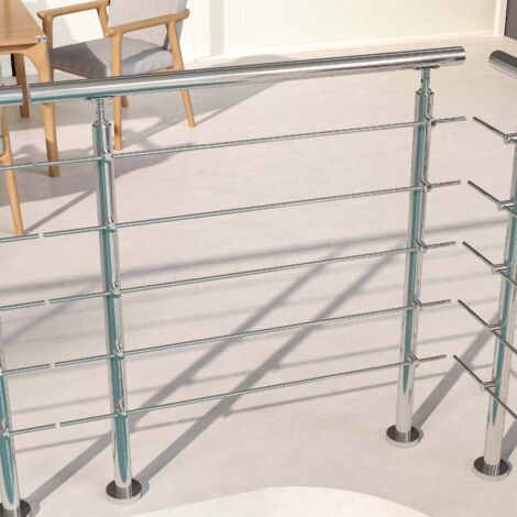 Océan Kit garde-corps inox304 100cm (5 traverses + main courante) pour balcons/escaliers/terrasses. Usage intérieur/extérieur, résiste aux intempéries