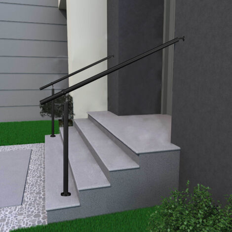 Océan Kit garde-corps 150cm - inoxydable 201 - Rampe d'escalier Noir mat - pour entrée de jardin ou de maison - Usage intérieur/extérieur