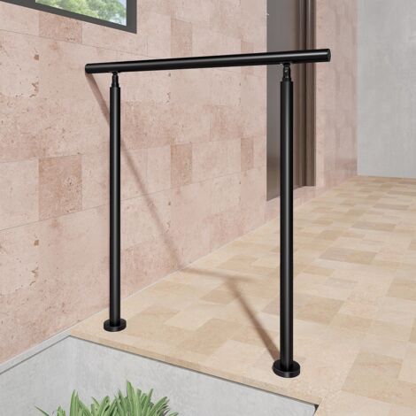Océan Kit garde-corps 120cm - inoxydable 201 - Noir mat - pour balcons/escaliers/terrasses - Usage intérieur/extérieur