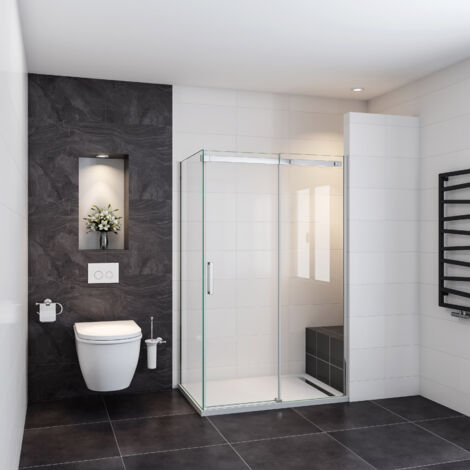 Océan Cabine De Douche 160x80x195cm Porte De Douche Coulissante Et Paroi De Latérale (1/5)
