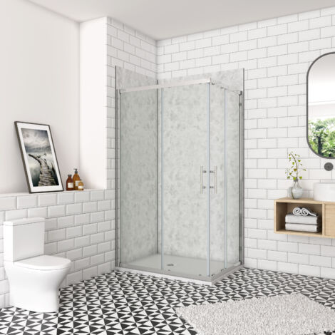 Océan Cabine De Douche 70x90x195cm En 6mm Verre Anticalcaire Porte De Douche Coulissante L'ccès D'angle (1/5)