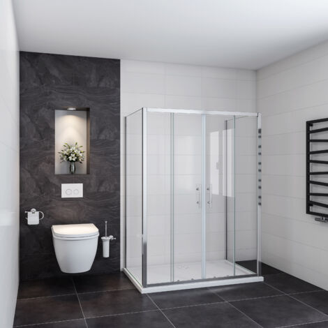 Océan Cabine De Douche 150x90x90x190cm Cabine De Douche U Porte De Douche Coulissante Au Centre (1/5)