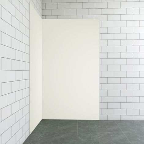 Panneau Mural pour Douche en Aluminium avec les Profiles, Ivoire 90x100x210 cm - Habillage Mural Étanche pour Salle de Bain, Installation Rapide (1/4)
