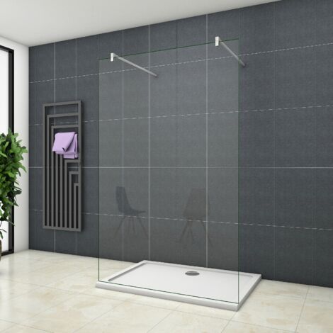 Océan Paroi de douche 88x200cm paroi de douche à l'italienne contre un mur, 2 barres de fixation 140cm inclus - La pince tournée (1/5)