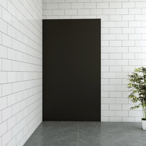 Panneau Mural pour Douche en Aluminium, noir 120 x 210 cm - Habillage Mural Salle de Bain Étanche, Installation Rapide