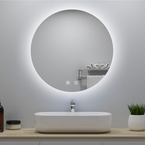 Miroir Anti-buée Design ChillCruiser Miroir Salle De Bain LED Ovale 60x80cm - Anti-buée 3 Couleurs Miroir Température Couleur Réglable