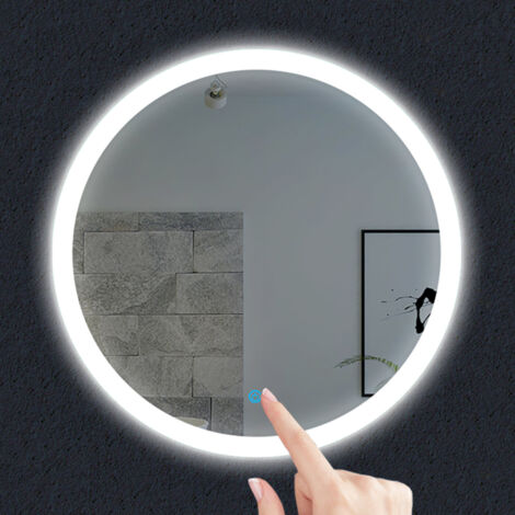 Miroir 60cm de Salle de Bain LED avec éclairage tactile et anti-buée blanc froid