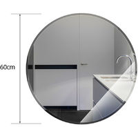 Specchio da Parete da Bagno , LED Touch Control Illuminato, Angolo Tondo ,con Anti-Nebbia, 60*60*4.5 cm - Bianca