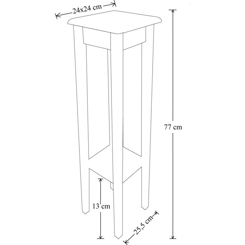 001847 - Colonna arredo portavaso in legno MEDIUM H97 Laccato Bianco 