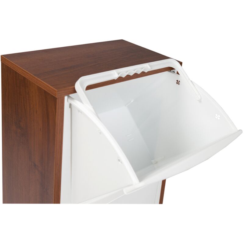 Liberoshopping Mobile In Legno Per Raccolta Differenziata - 3 Vani, Colore Rovere, 25x40 Cm, H 101 Cm