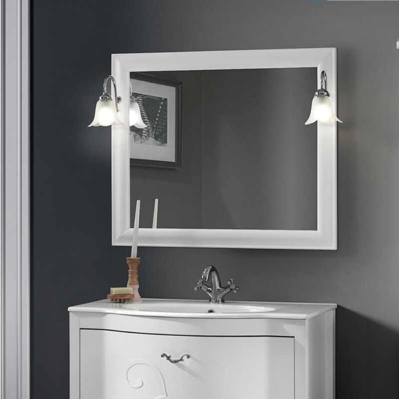 Specchio Da Bagno Rettangolare 61x71 Cm - Nichel Spazzolato - Cornice In Metallo - Installazione Orizzontale O Verticale - 2
