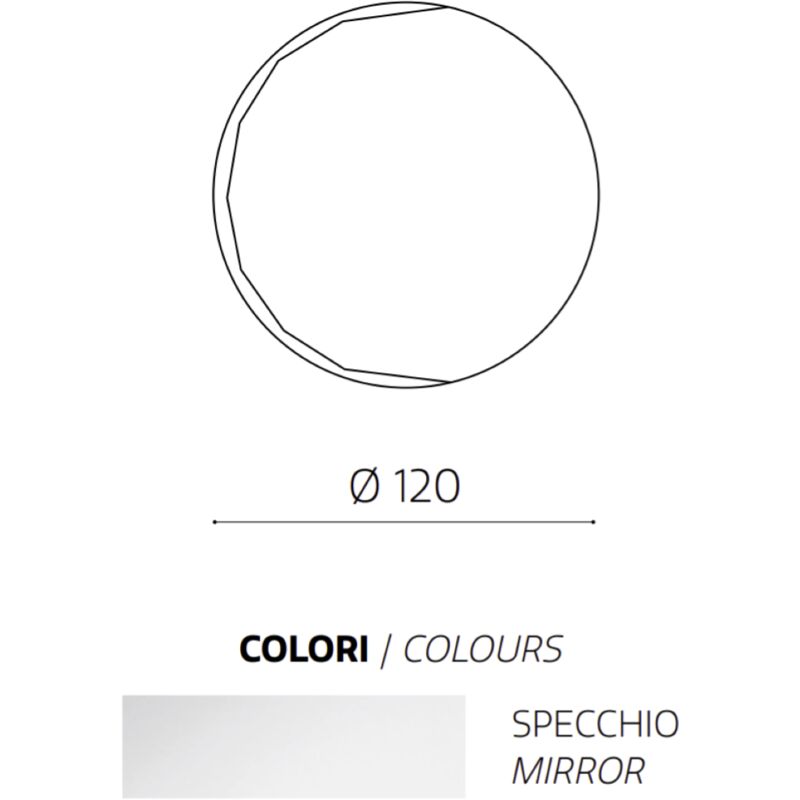 Specchio tondo con molatura laterale D120 cm HARA