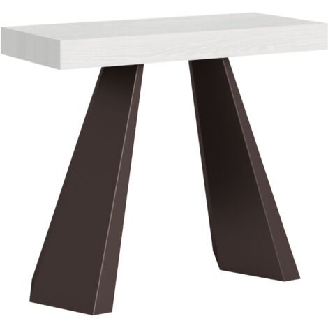 Consolle allungabile 90x40/196 cm Diamante Small Premium Bianco Frassino telaio Orso (1/4)