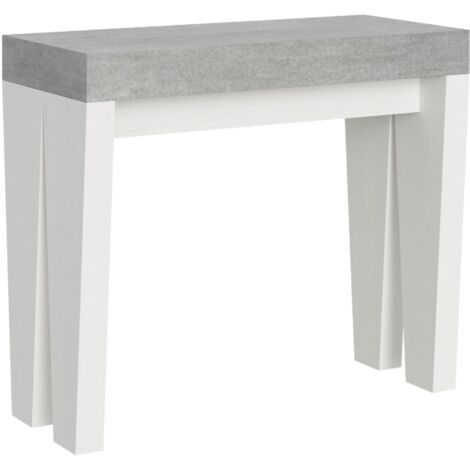 Consolle allungabile - SPIMBO MIX - Colore: Cemento-Bianco Frassino - Dimensioni: 90x40/300 (1/5)