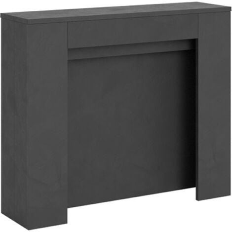 Consolle allungabile 90x25/211 cm NIVES Antracite Spatolato allunghe interne