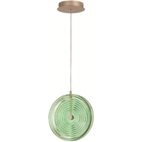 Lampada a sospensione LED JOKEY in metallo e vetro decorato VERDE 30 cm