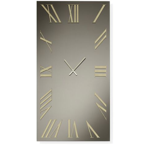 Orologio rettangolare verticale in cristallo Bronzo 80x160 cm - BRANDON