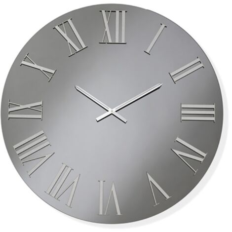 Orologio rotondo D60 cm in cristallo Fume' e numeri Argento - TIWAR (1/2)
