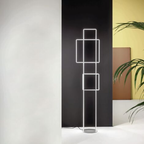 Piantana DOWEL a LED in metallo verniciato SILVER H166 cm (1/3)