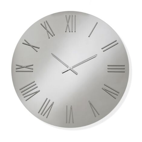 Orologio Da Parete In Cristallo 30 Cm | Silenzioso E Preciso | Design Moderno Argento Per Soggiorno E Ufficio