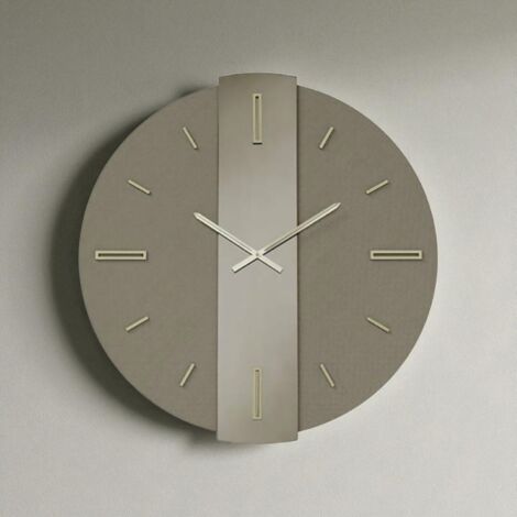 Orologio rotondo D60 cm RIGGS in Laminam Ardesia vetro Bronzo dettagli Oro