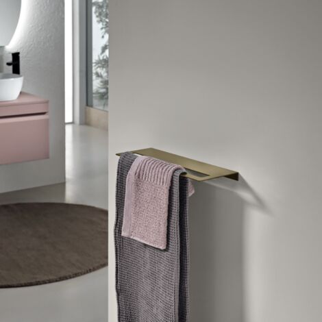 Portasciugamani in marmo naturale di lusso leggero, set di portasciugamani da bagno a parete, porta carta igienica, porta asciugamani, barra porta asciugamani (dimensioni: asta per mensola 40 cm