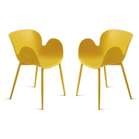 Sedia in polipropilene Giallo con struttura in metallo FLUO sedie