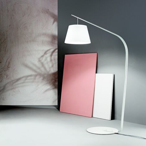 Piantana LIANA 128x200 cm con struttura in metallo Bianco e paralume in pvc (1/2)