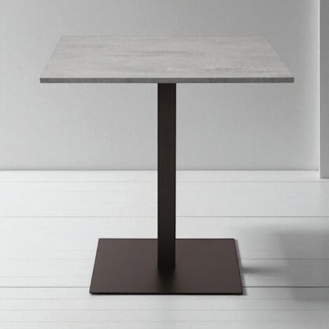 Tavolo pub ristorante bar quadrato 70x70 cm con Top Laminato effetto Cemento H 106