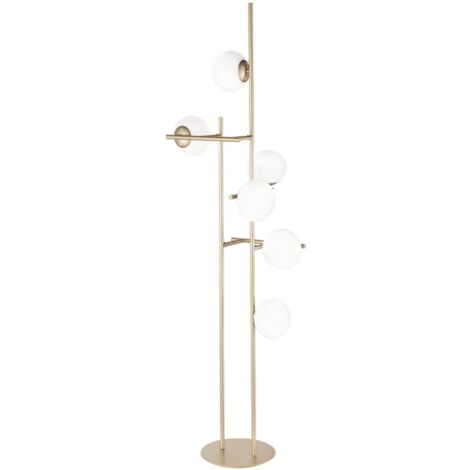 Piantana JEWEL in metallo Oro e diffusore in vetro Bianco H166 cm (1/3)