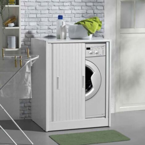 Mobile coprilavatrice con chiusura a serranda orizzontale 71x60 cm Bianco