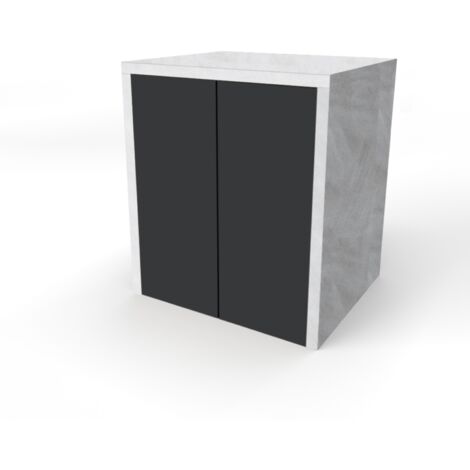 Mobile coprilavatrice in legno 79x91 cm 2 ante Grafite e struttura Grigio