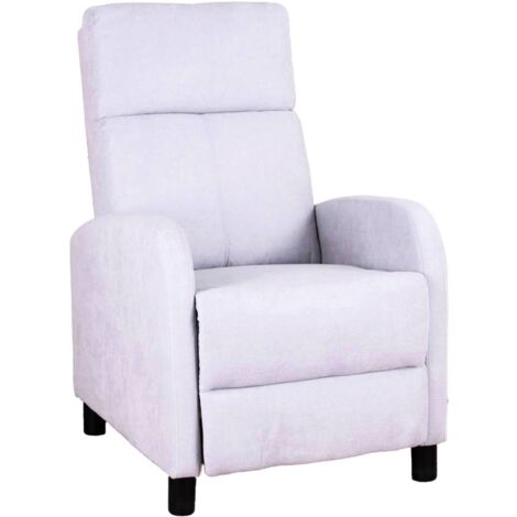 Poltrona relax Comoda sistema recliner manuale in tessuto Grigio