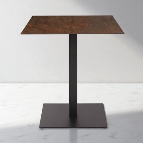 Tavolo quadrato da bar pub ristorante per esterno 70x70 cm piano in HPL Corten H 74 (1/3)