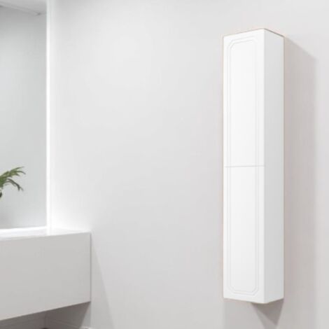 Colonna da bagno sospesa MAYA reversibile a 2 ante Bianco Lucido