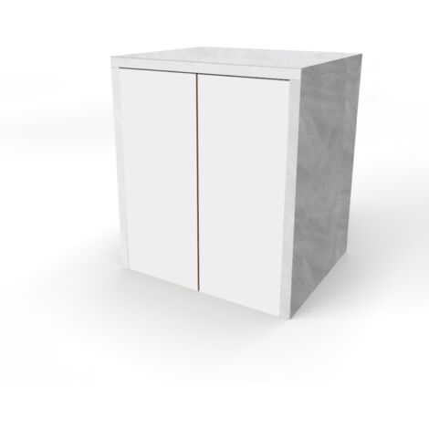 Mobile coprilavatrice in legno 79x91 cm 2 ante Bianco e struttura Grigio