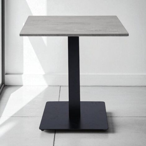 Tavolo pub ristorante bar quadrato 70x70 cm con piano laminato Cemento H 75