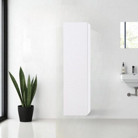 Colonna sospesa H160 con 1 anta reversibile Bianco Frassino