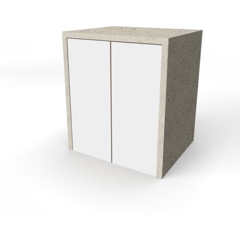 Mobile coprilavatrice in legno 79x91 cm 2 ante Bianco e struttura Pietra