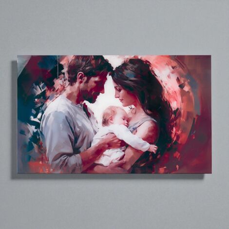 Quadro in vetro temperato 100x60 cm moderno - Famiglia (1/4)
