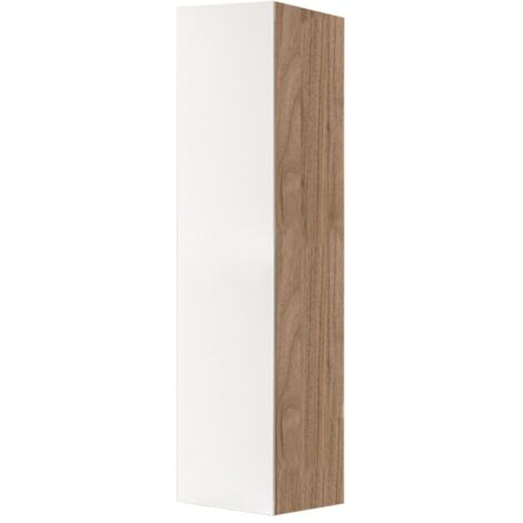 Colonna portascope in legno a 1 anta Bianco e struttura Noce