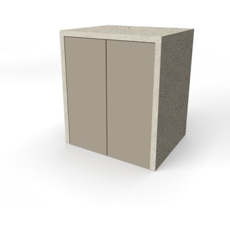 Mobile coprilavatrice in legno 79x91 cm 2 ante Tortora e struttura Pietra