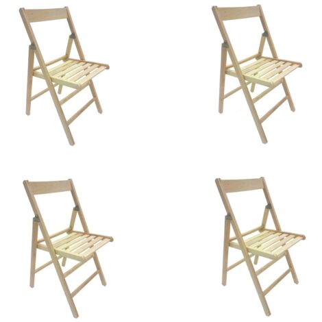 sedia richiudibile in legno di faggio naturale set 4
