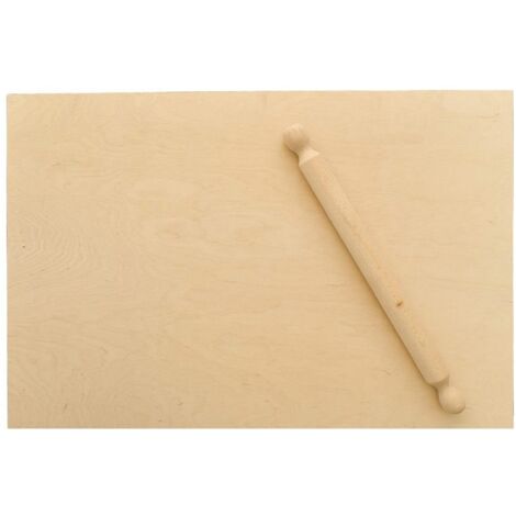 Spianatoia in legno per impasti tradizionali senza bordo con mattarello 65x45 cm (1/3)