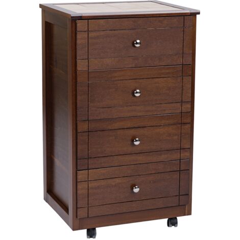 Carrello Cassettiera Giada con piano mattonelle in ceramica NOCE