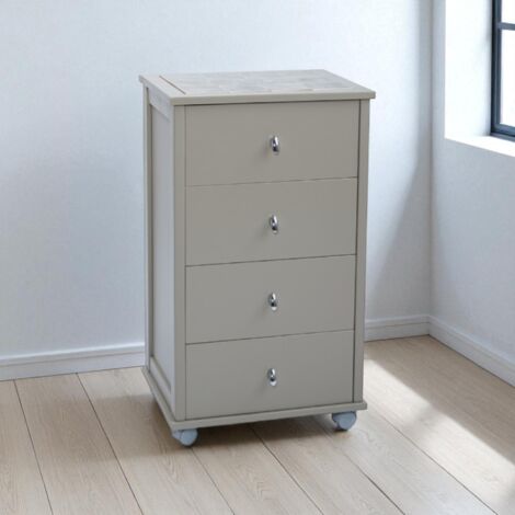 Carrello da cucina POKER con cassetti e piano in ceramica Tortora (1/5)
