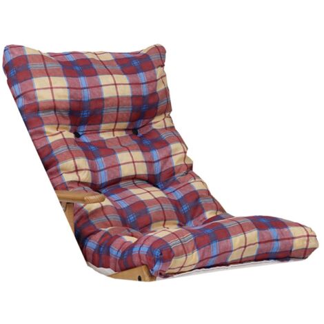 Cuscino per sdraio dondolo poltrona relax imbottito - stile scozzese Bordeaux