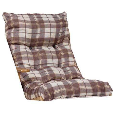 Cuscino per sdraio dondolo poltrona relax imbottito - stile scozzese Marrone
