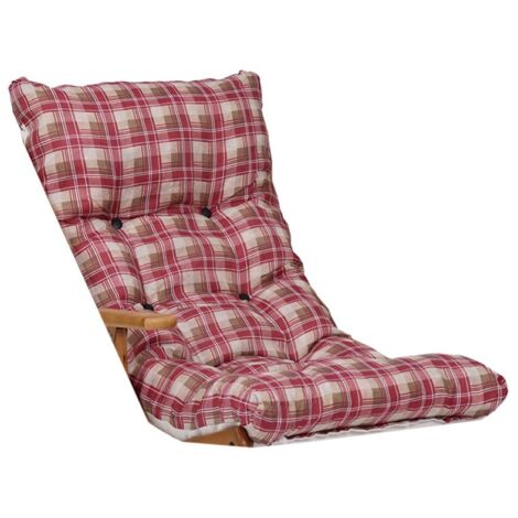 Cuscino per sdraio dondolo poltrona relax imbottito - stile scozzese Rosso New